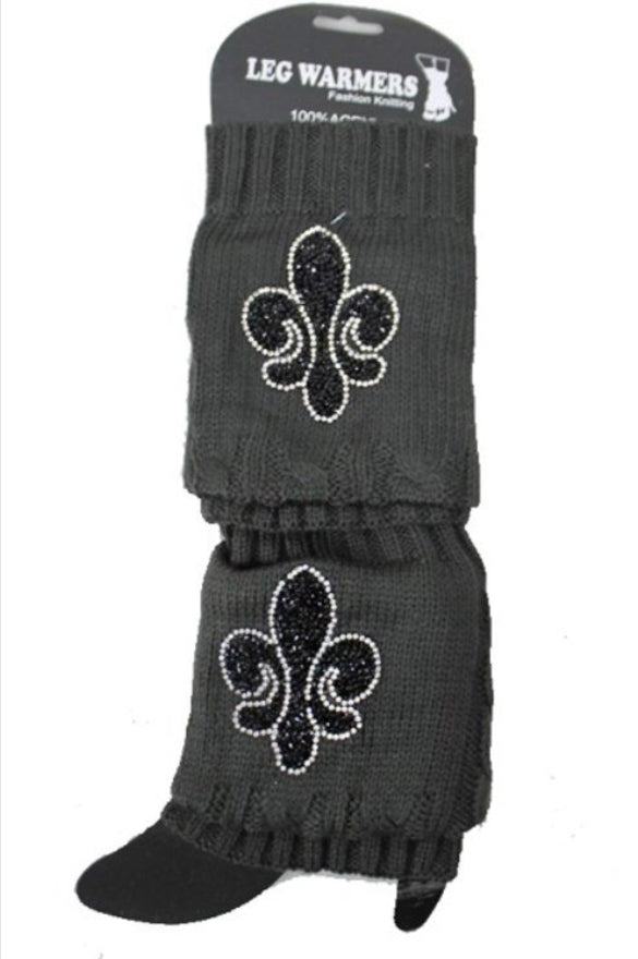 WOMEN BOOTIES FLEUR DE LIS  LEG WARMERS