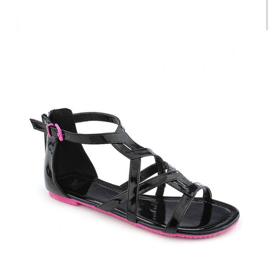 Midnight Pop Strappy Flat Sandals