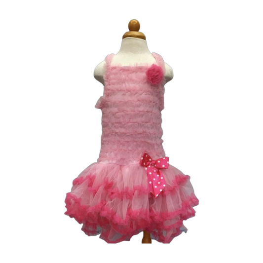 Pink & Hot Pink Polka Dot Princess Tutu Dress – Girls Birthday, Dance & Party Outfit