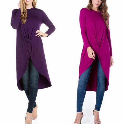 Twist & Drape High-Low Tunic Top