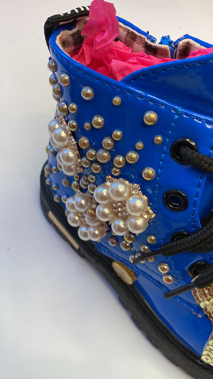 Golden Glam Toddler Boots – Handcrafted Shine Collection"